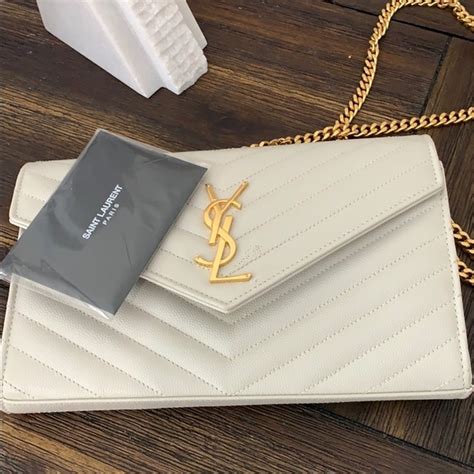 ysl white handbag|ysl white clutch bag.